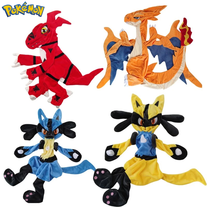 100-150CM Pokémon Charizard Lucario Plush Toy Leather Case Guilmon Cartoon Animal Comfortable Soft Doll Note Only Leather Shells