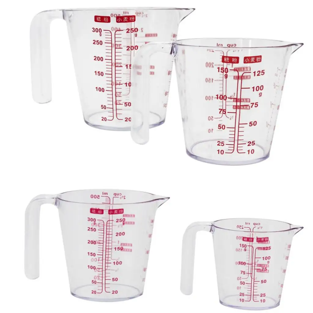 Clear Angle Measure Cup, for Cooking Liquid, with Red Measurement
