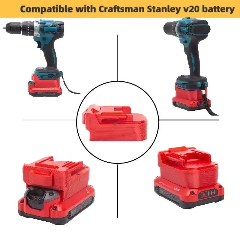 Batteries Converter Adapter For Craftsman Stanley fatmax v20  Lithium Ion Convert To  Makita 18V BL Tools (﻿Adaptor Only）