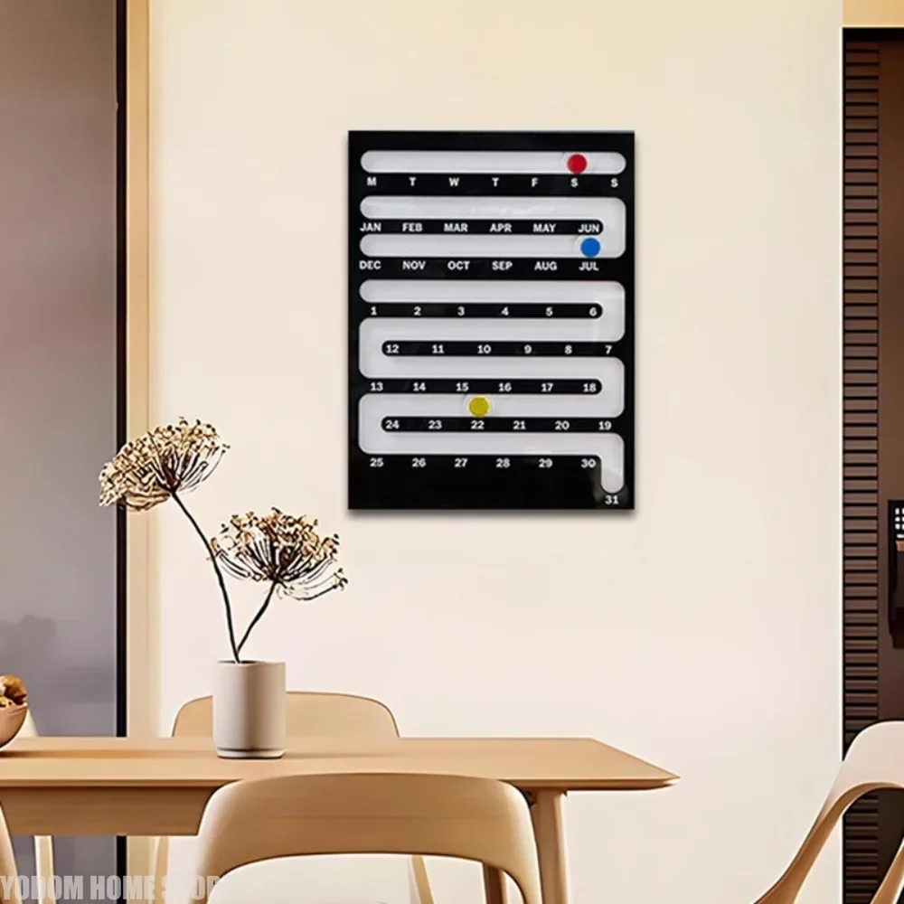 Nordic Acrylic Perpetual Calendar - Creative Desktop & Wall-Mounted Home Decor Ornament for Living Room & Bedroom view 2