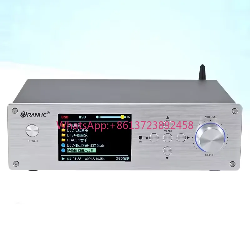 RH-202X Desktop HIFI Digital Music Player Dual ES9038Q2M DAC QCC5125 Bt 5.1 Decoding Music Turntable Support DSD256 DTS Decoding