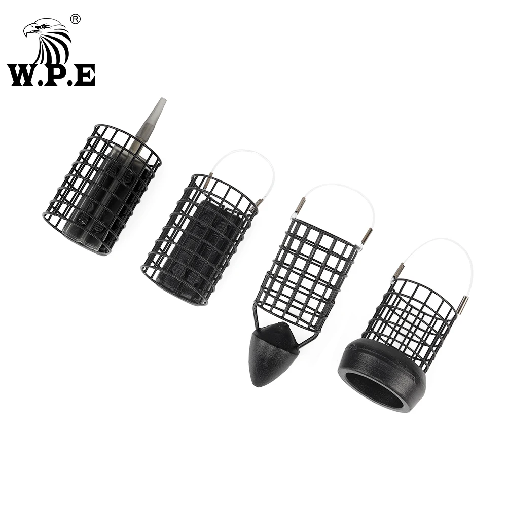 

W.P.E 1pcs Carp Fishing Method Feeder 60g/70g/80g/100g/120g Steel Wire Cage Bait Europe Carp Fish Hair Rig Feeder Carp Fishing