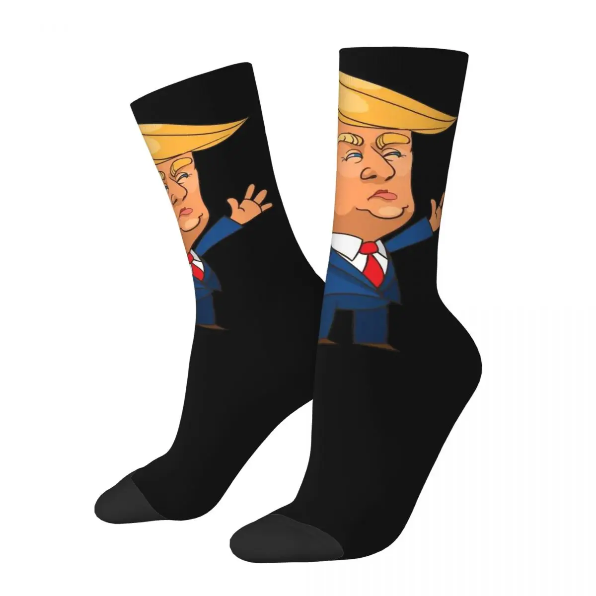 Meias Unisex Donald Trump Cartoon, Meias Feliz, Meias Loucas, Meias de Impressão 3D, Street Style, Crazy