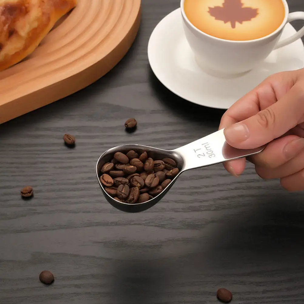 Stainless Steel Measuring Spoons Metal Engraved Scale Kitchen Cooking Baking Measuring Spoons for Coffee Milk Powder Fruit