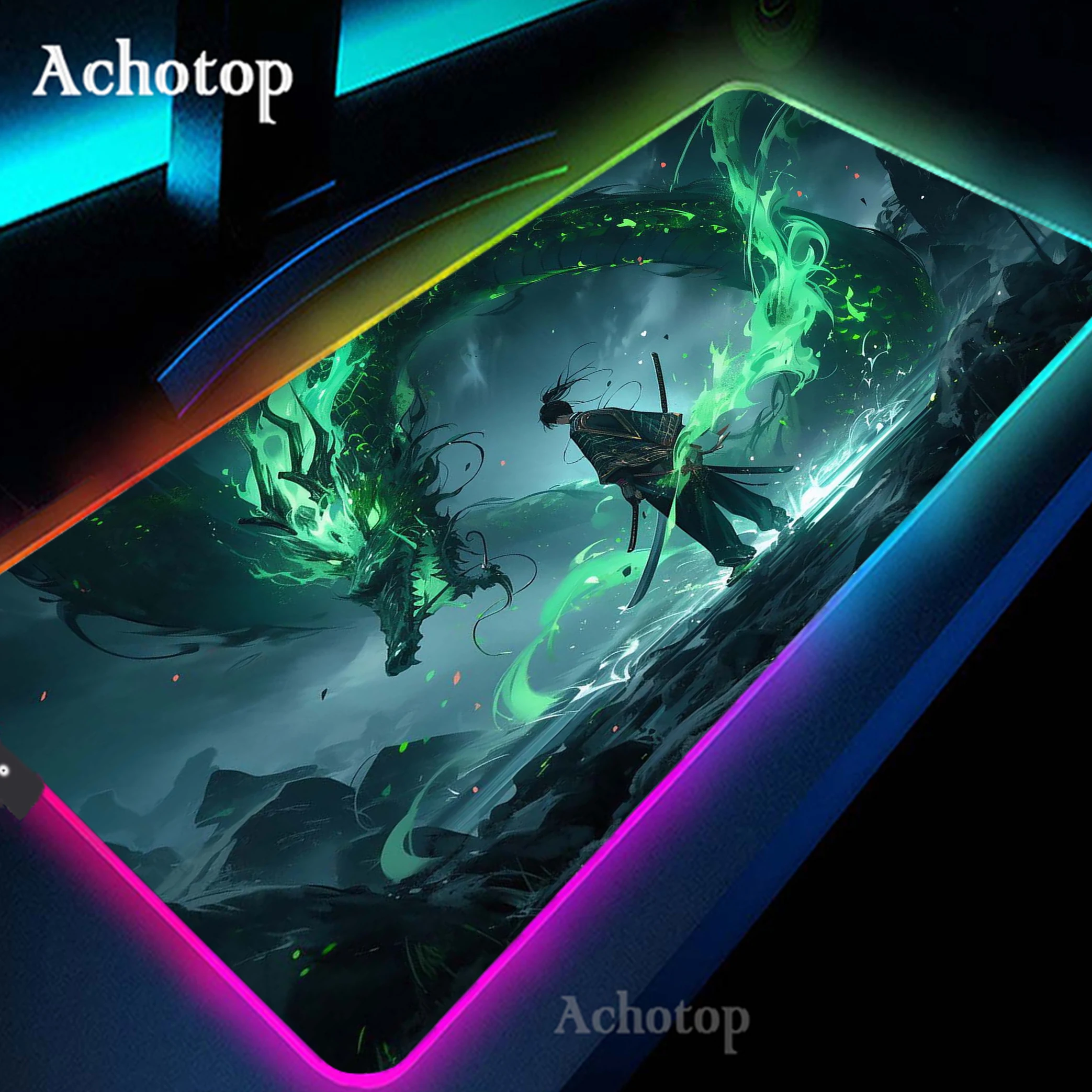 

Gaming Alfombrilla RGB Mouse Pad Large Gamer HD Print Dragon Mousepad Computer Desk Mat XXL Mouse Mat Rubber Keyboard Pads