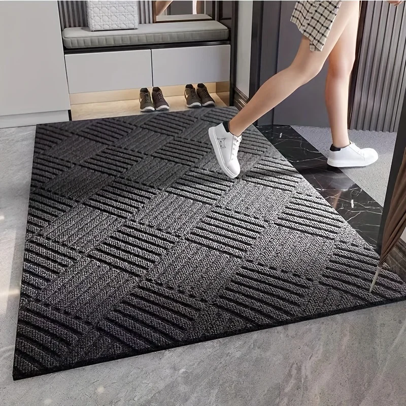 

Modern Non-Slip Rubber Doormat Thick Durable Absorbent Entrance Mat with Twill Edge Design for Indoor Porch Patio