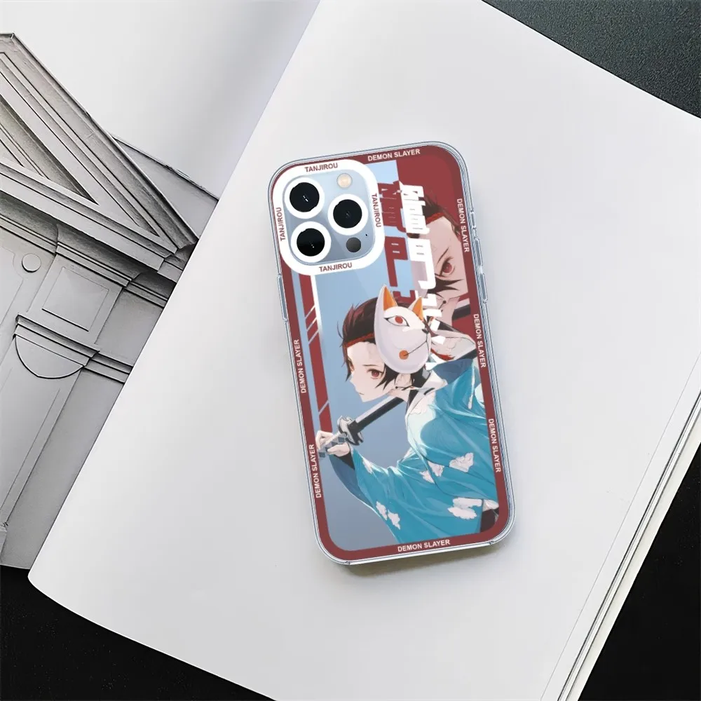 Anime Demon Slayer Muichiro Tokito Phone Case For iPhone 11 12 Mini 13 14 15 Pro Max Transparent Shell