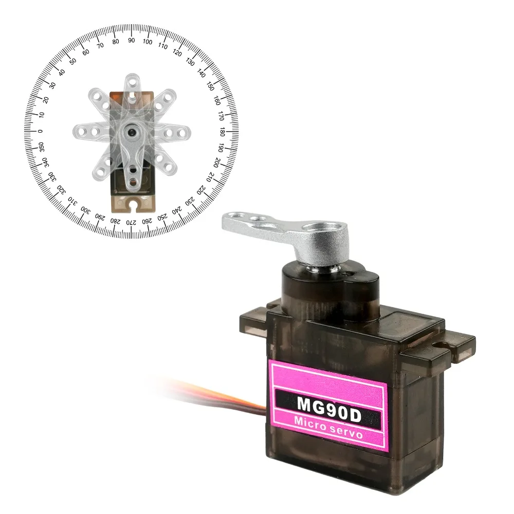 MG90D 10/20/30/40/50 Uds Micro servomotor Digital engranaje totalmente metálico 180/270/360 grados para RC avión helicóptero coche barco modelo