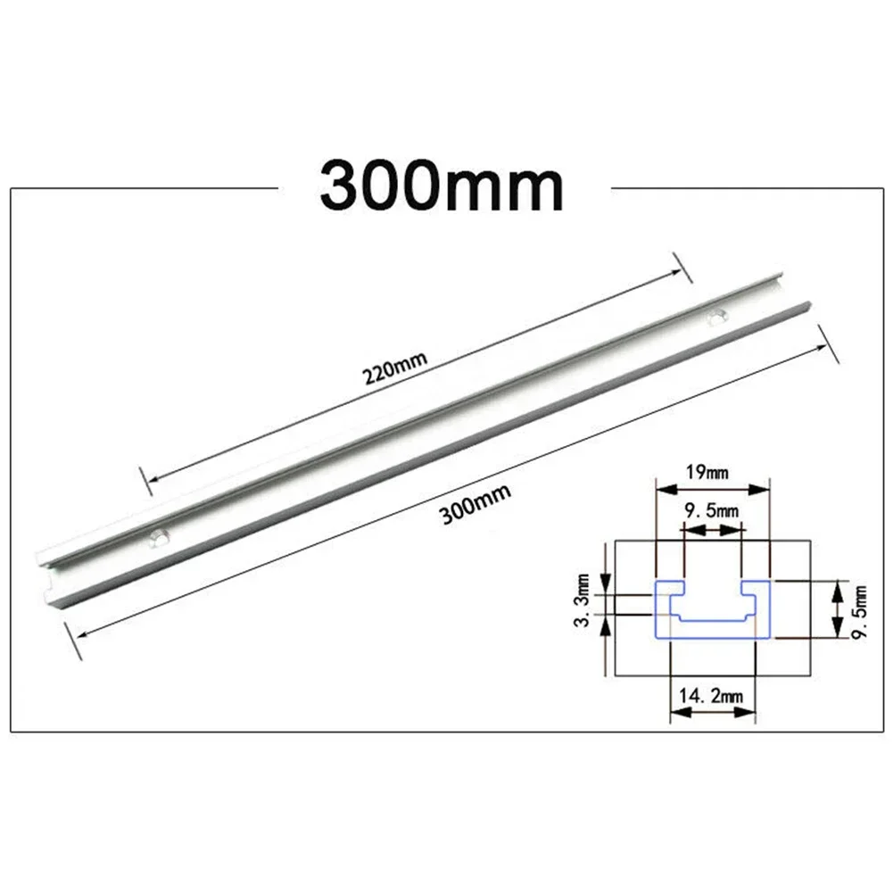 Imagem -02 - Pista T-slider Prata t Slot Track 50cm 40cm 30cm Gabarito Mitra Calibre Guia Rampa para Bancada Serra de Mesa Roteador Ferramenta 60cm T30