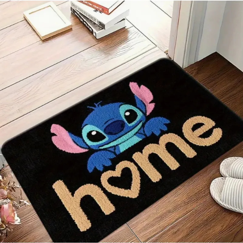 Tapis de bienvenue brodé pour Halloween, tapis de porte de dessin animé de fleurs pour la décoration amusante de la maison, décoration de salle de bain d'halloween