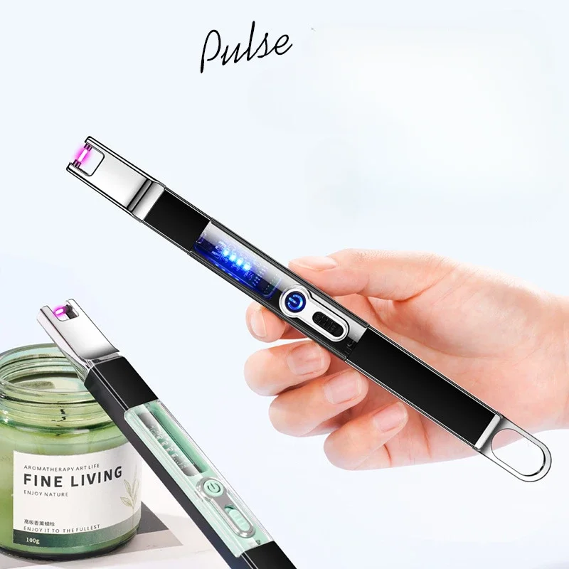 High-looking Transparent Luminous Panel Kitchen Portable Lighter for Aromatherapy Candles Special Windproof Arc Igniter