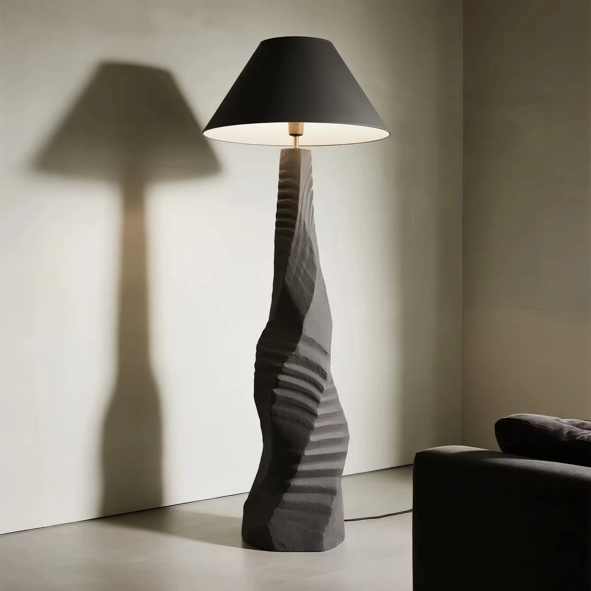 Modern spiral floor lamp | Modern LED metal vertical lamp, suitable for warehouse use, waterproof and dimmable