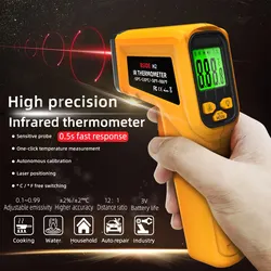 BSIDE termometr na podczerwień-50 ~ 530C profesjonalny 12:1 cyfrowy miernik temperatury IR-LCD bezkontaktowy termometr laserowy pirometr