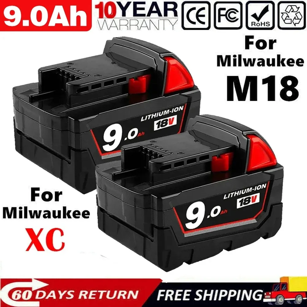 Batterie au lithium aste, 18V, 12,0 Ah, Remplacement pour Milwaukee M18, XC, 48, 11, 1860, 48, 11, 1850, 1840, 48, 11, 1820, 24