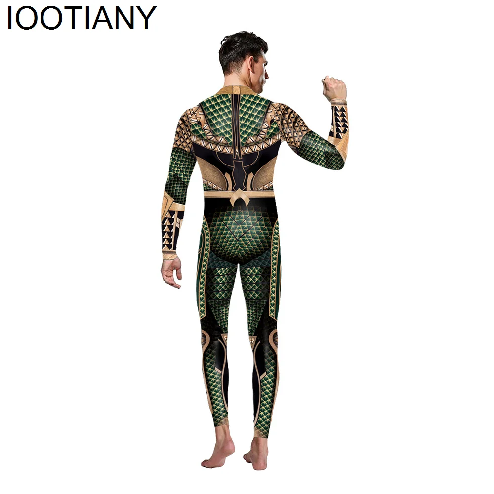 IOOTIANY Fashion Combat Print Halloween Carnival Adult Dress Spandex Jumpsuit  Long Sleeve Cosplay Onesie Outfits