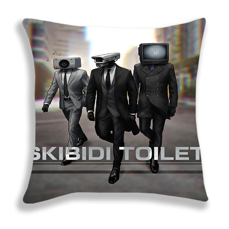 Skibidi Toilet Pillow Case Cute Cartoon Cushion Cover Living Room Home Decorative Pillowcase Kids Gifts 45x45cm Pillow Covers