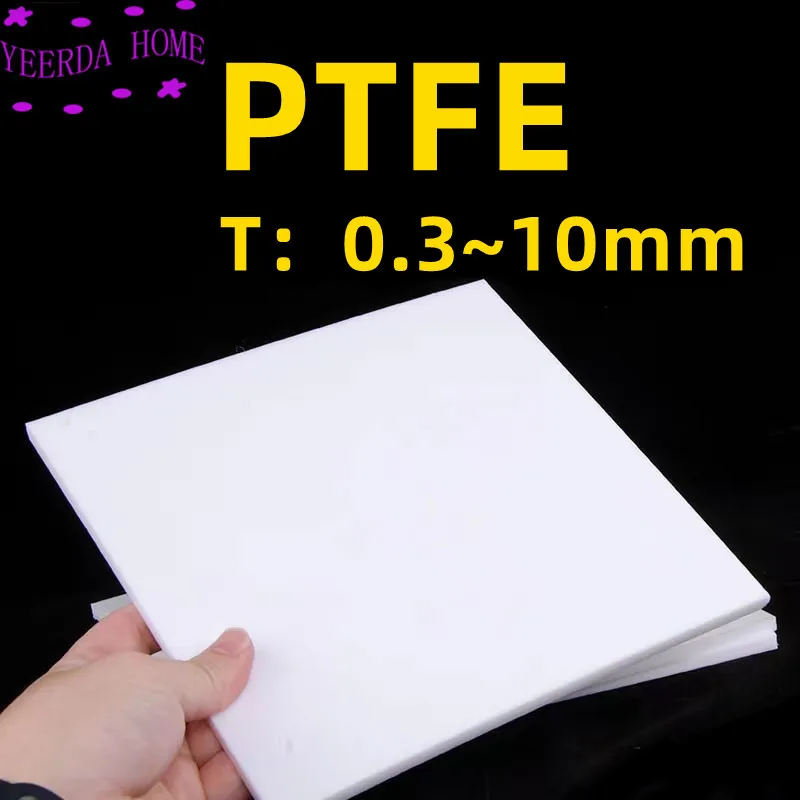 0.3~10mm Thick High Temperature Resistant PTFE Sheet Plate PTFE Board Block Polytef Plate Anti-Corrosion Customized