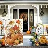Fall Garden Flag 12.5 x 18 Inch Pumpkins Bird Double Sided Burlap llz