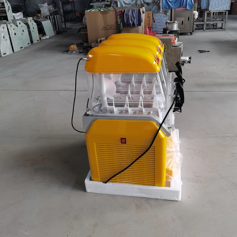 12L Slush Machine Single Cylinder Ice Slusher 550W Snow Melting Machine Smoothies Granita Machine Yellow