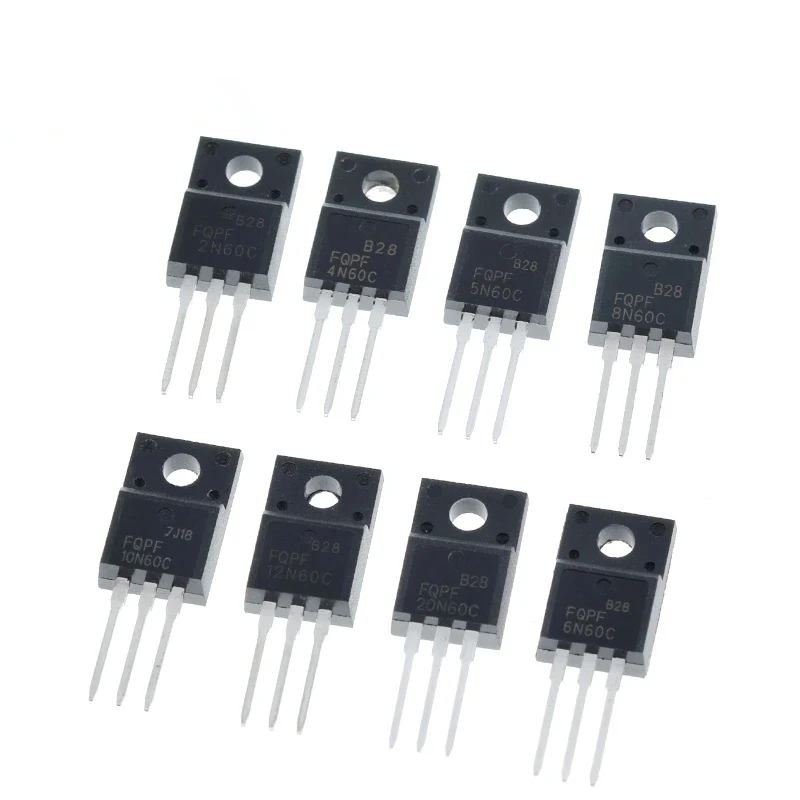 10PCS FQPF4N60C FQPF 5N60 6N60 7N65 8N60 10N60 12N60 15N60 18N60 20N60C FQPF20N60C 600V TO220F N-channel MOSFET Transistors