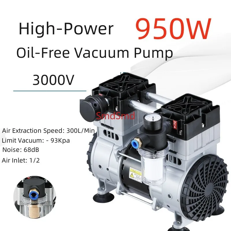 220V 150L/300L 950W Small Oil-Free Silent Vacuum Pump Pumping Laboratory Negative Pressure Air Pump Industrial