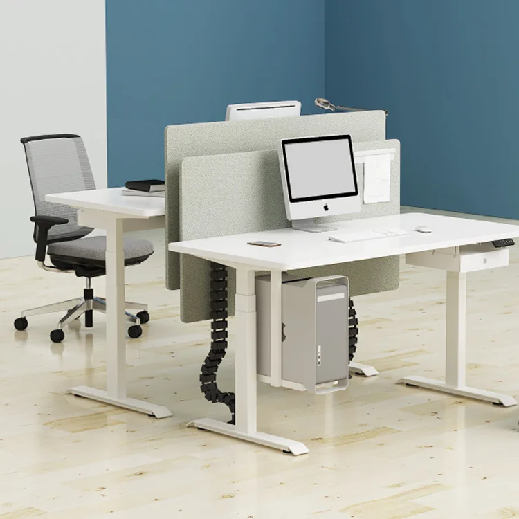 2024 New Ergonomic Office Home Furniture Dual Motor Standing Computer Height Adjustable Sit Stand Desk