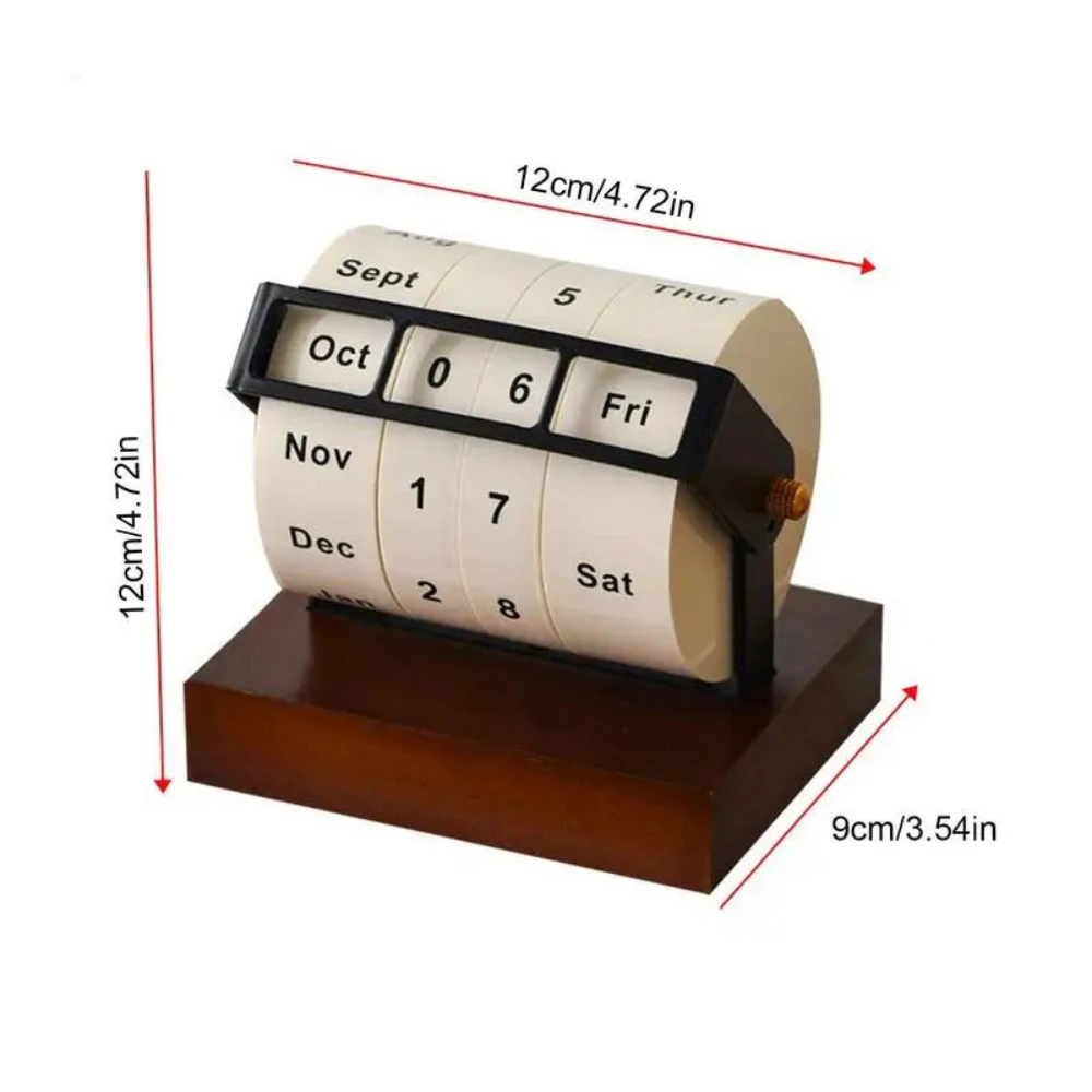 Rotary Calendar for Household, Perpetual Calendar, Rotating Photo Props, Compact Calendar for Dormitory, Classroom, Weeks Months