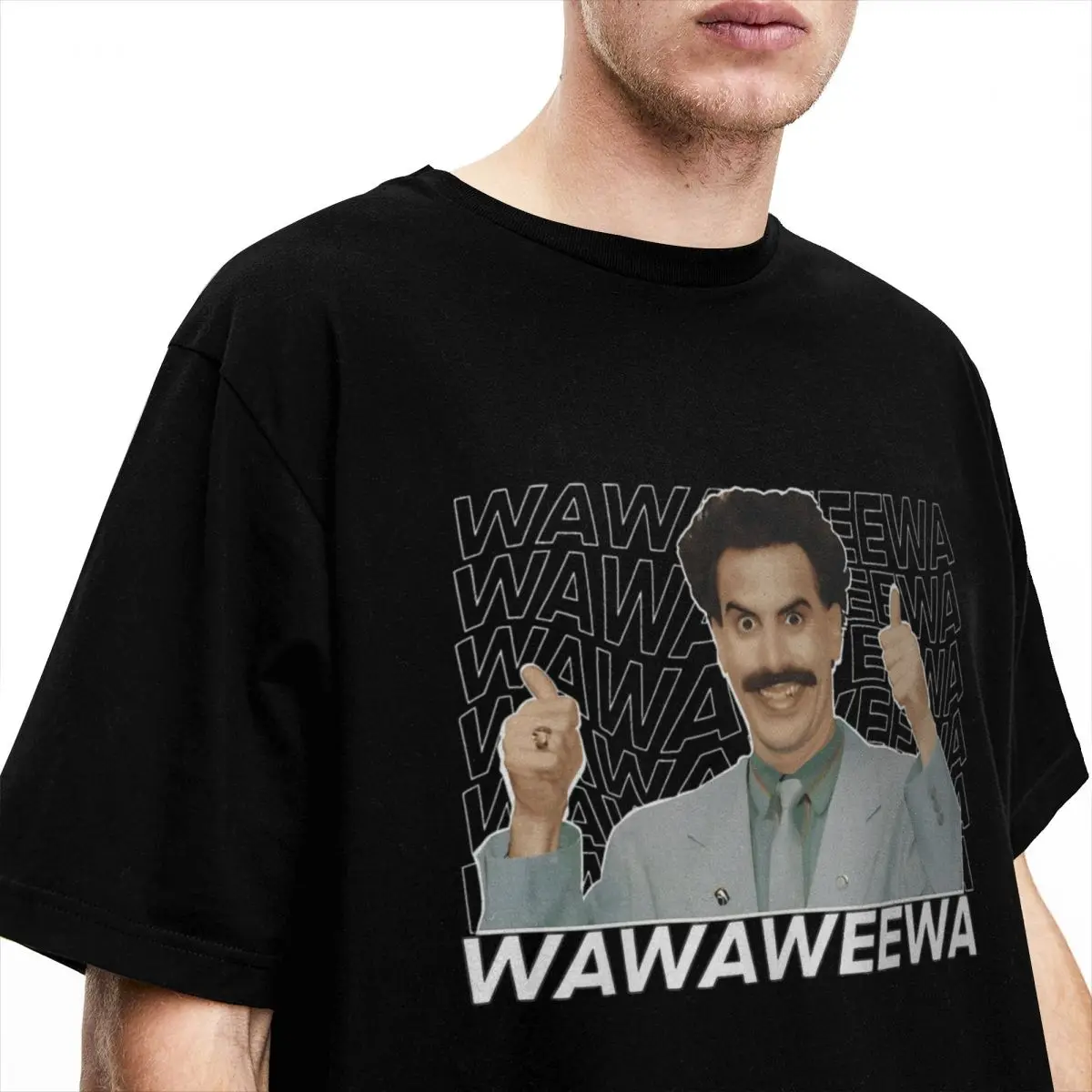 Unique Borat Wawaweewa Men Women\'s T Shirt Comedy Vintage Tee Short Sleeve Crew Neck T-Shirt 100% Cotton Plus Size Clothing