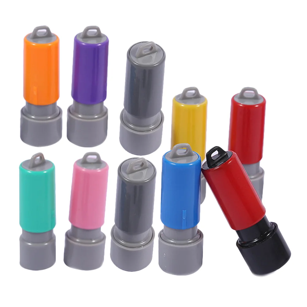 10 stuks Seal Case Postzegels Naam Maken Tool Lege Inkt Draagbare DIY Gegraveerde Plastic Supply Seals Small