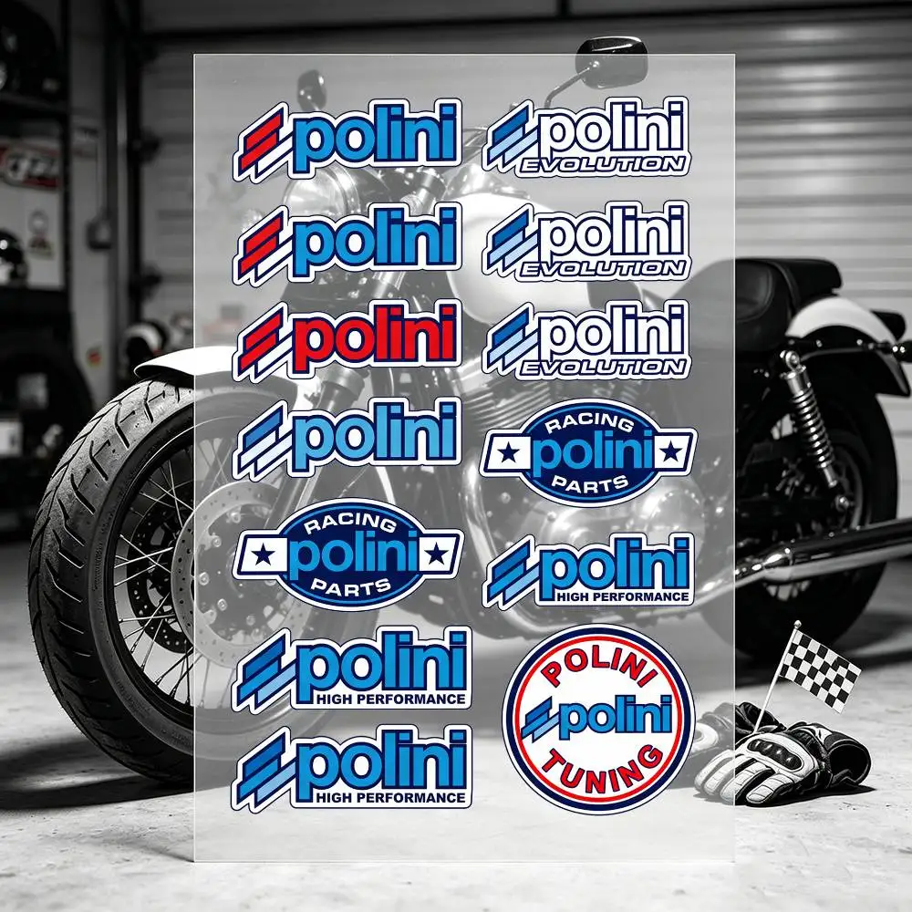 Image of P-Polini Motorrad-Aufkleber, Vinyl-Aufkleber für die Karosserie, Laptop-Wandaufkleber, Auto-Modifikationszubehör