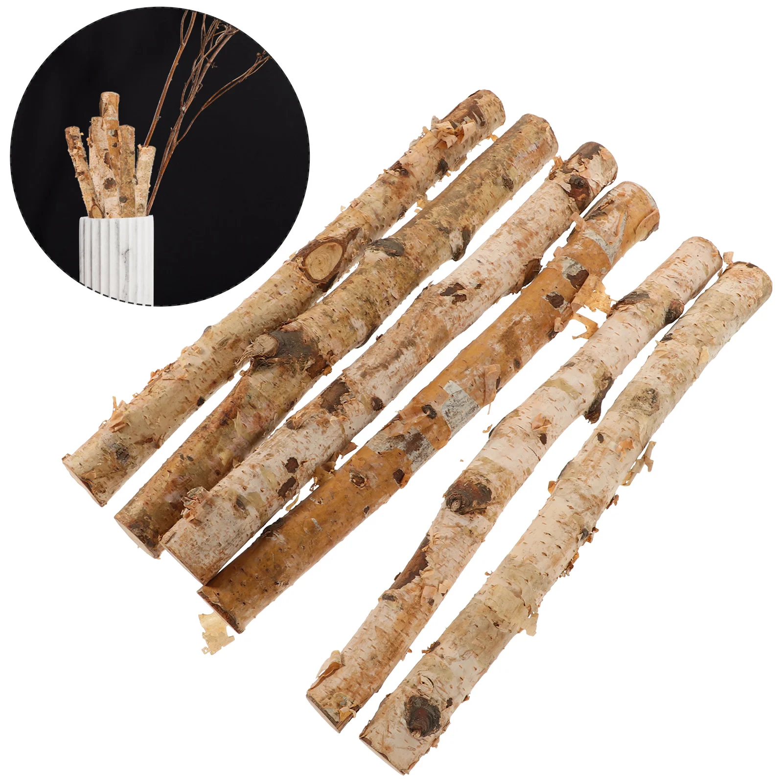 

6 Pcs Birch Sticks Natural Wood Log Accessory Handmade Materials Twigs for Crafting DIY