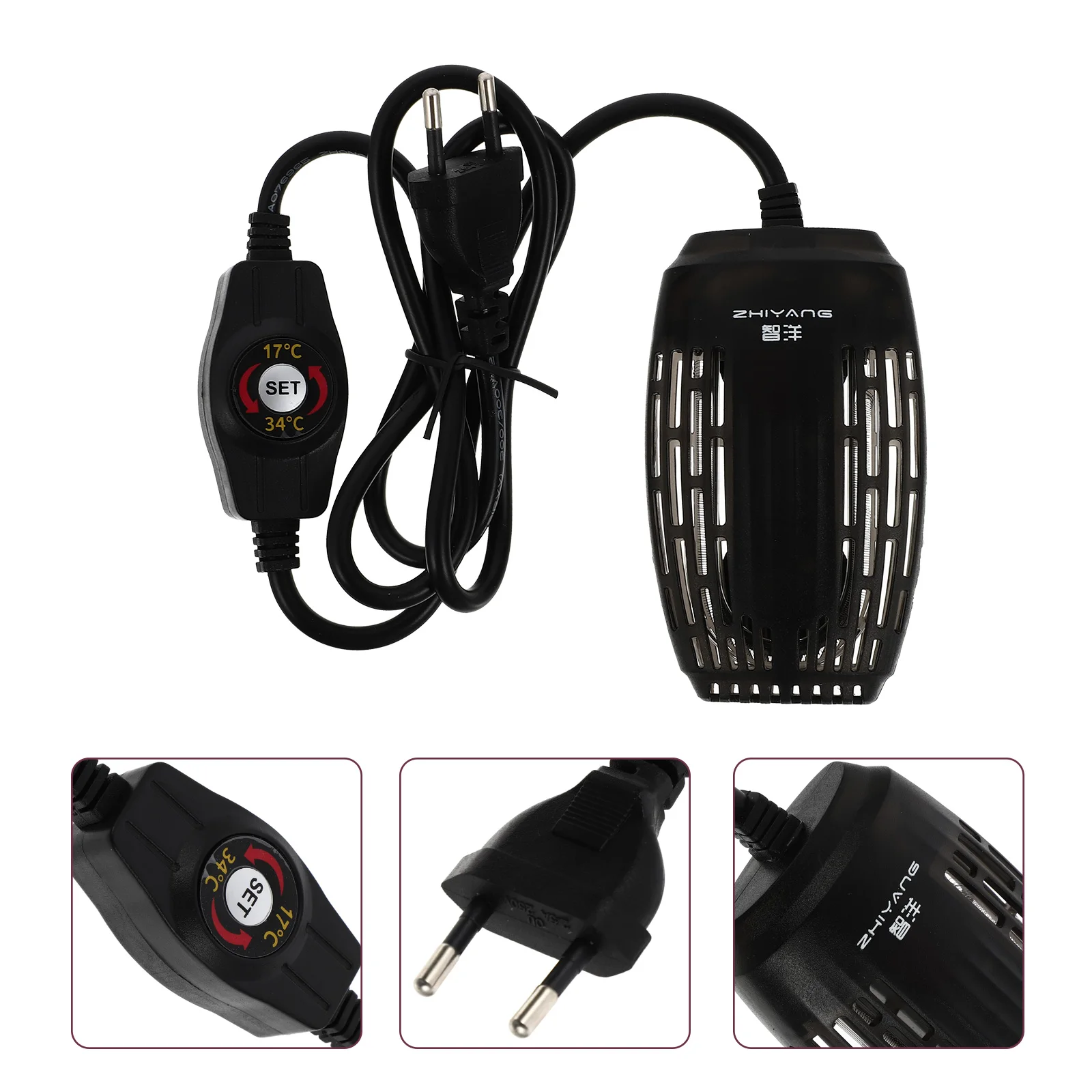 

Auto Constant Temperature Turtle Heater Plastic Fish Tank Heating Stick Eu Plug Mini Lightweight Aquarium Heater Fish Tank