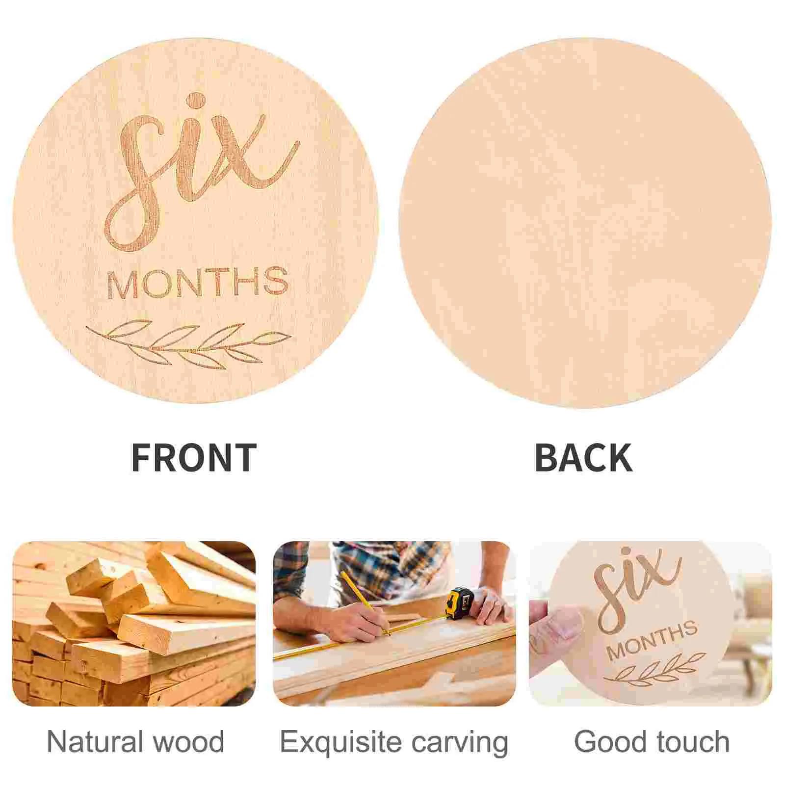 Photograph Wood Chips Baby Milestone Signs Recording Cards Growth The Gift Customizable Discs Gifts Emblems Monthly