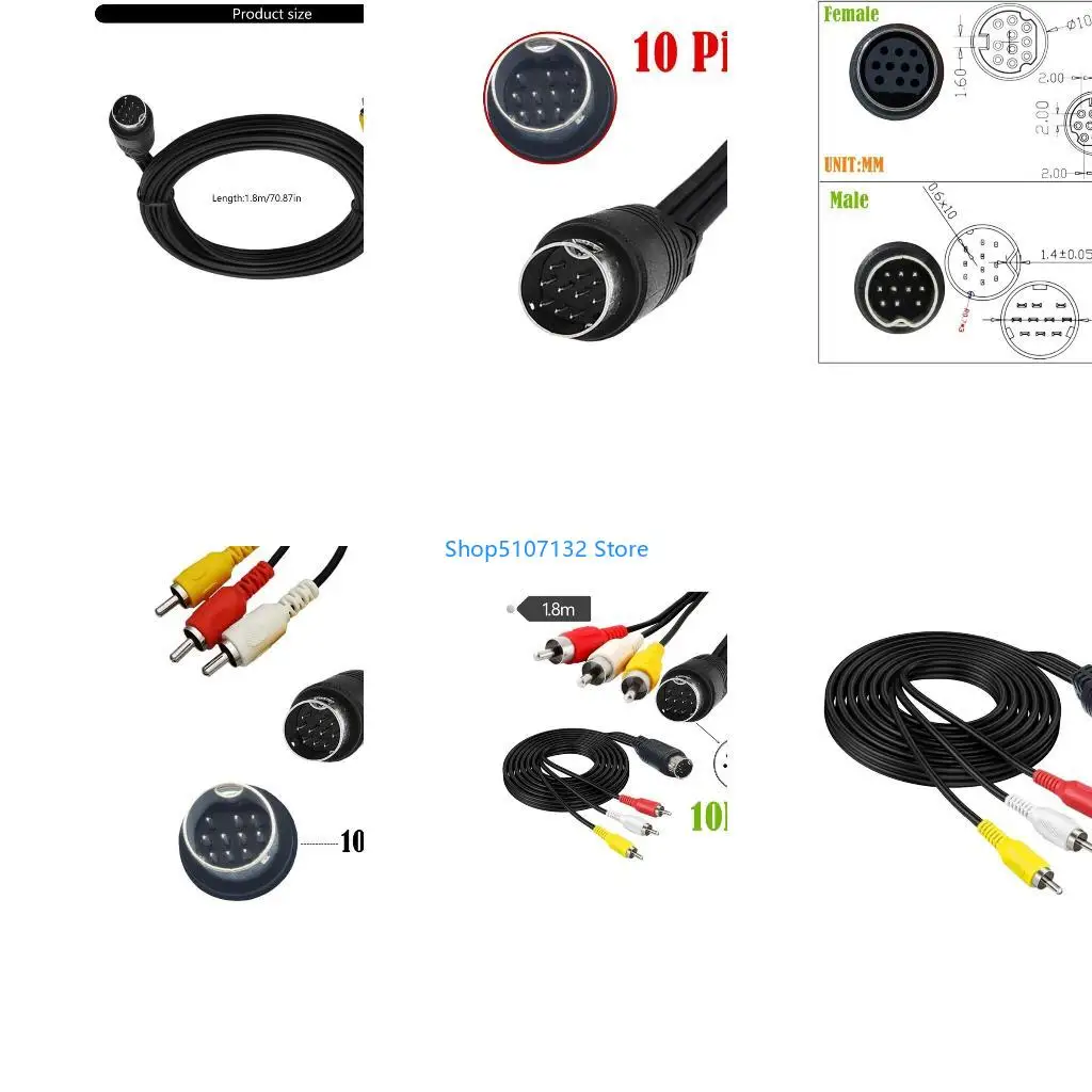87HD High Strength S Video 10PIN To 3RCA Line For Secure And Stable Transfer