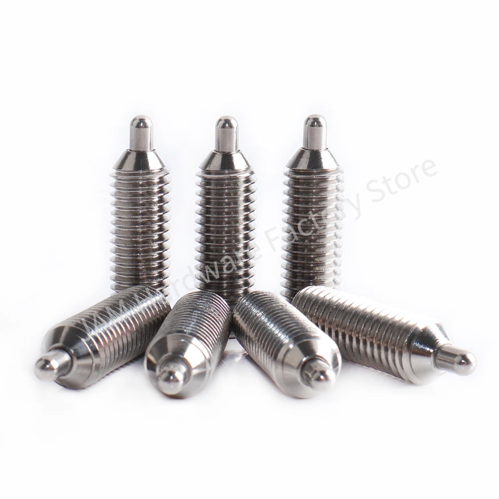 Stainless Steel Spring Plunger Cylindrical Pin elastic Plunger Plug External Thread Internal Hexagonal Telescopic Pin Ball Screw