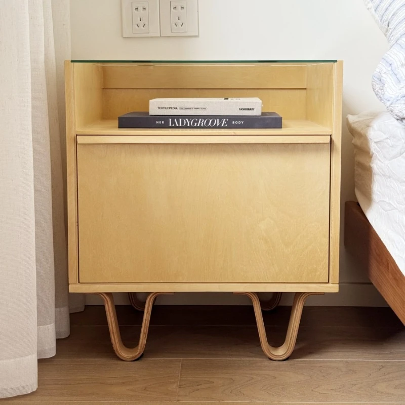 

Medieval birch marine board bedside table simple modern multi-functional locker storage layer cabinet