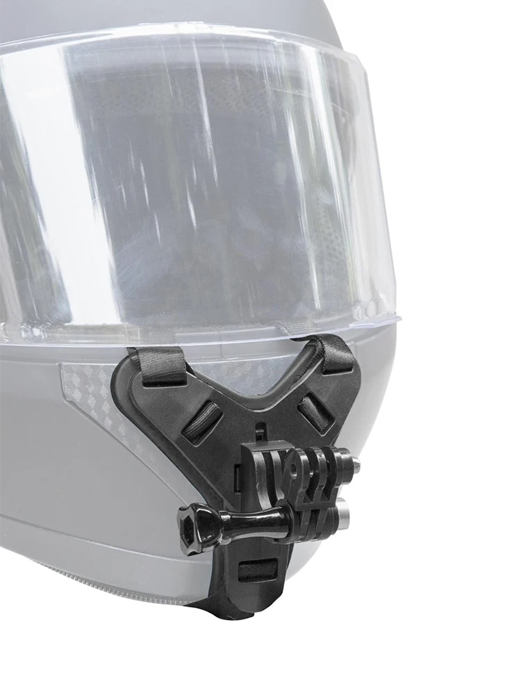 Uchwyt mocujący do kasku motocyklowego na pasek pod brodą do GoPro Hero 13 12 11 10 9 8 Insta360 AKASO SJCAM DJI Osmo Action Camera Akcesoria — zdjęcie 2