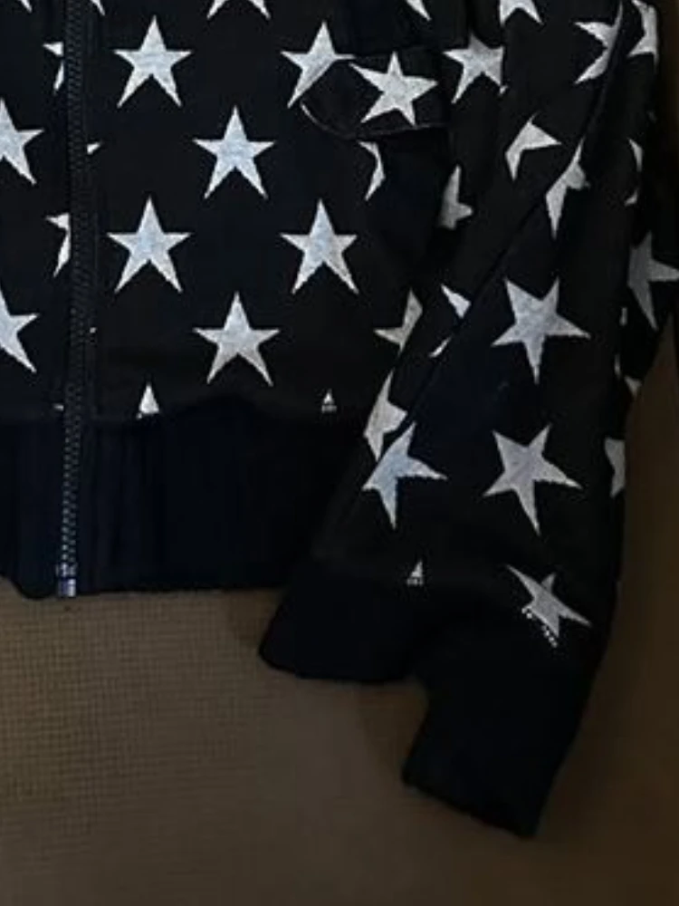 الرجعية الأمريكية الشتاء معطف الموضة المرأة فضفاضة تناسب الفراء طوق ستار طباعة هوديس عادية شيك دافئ Vintage ملابس عصرية أنيقة