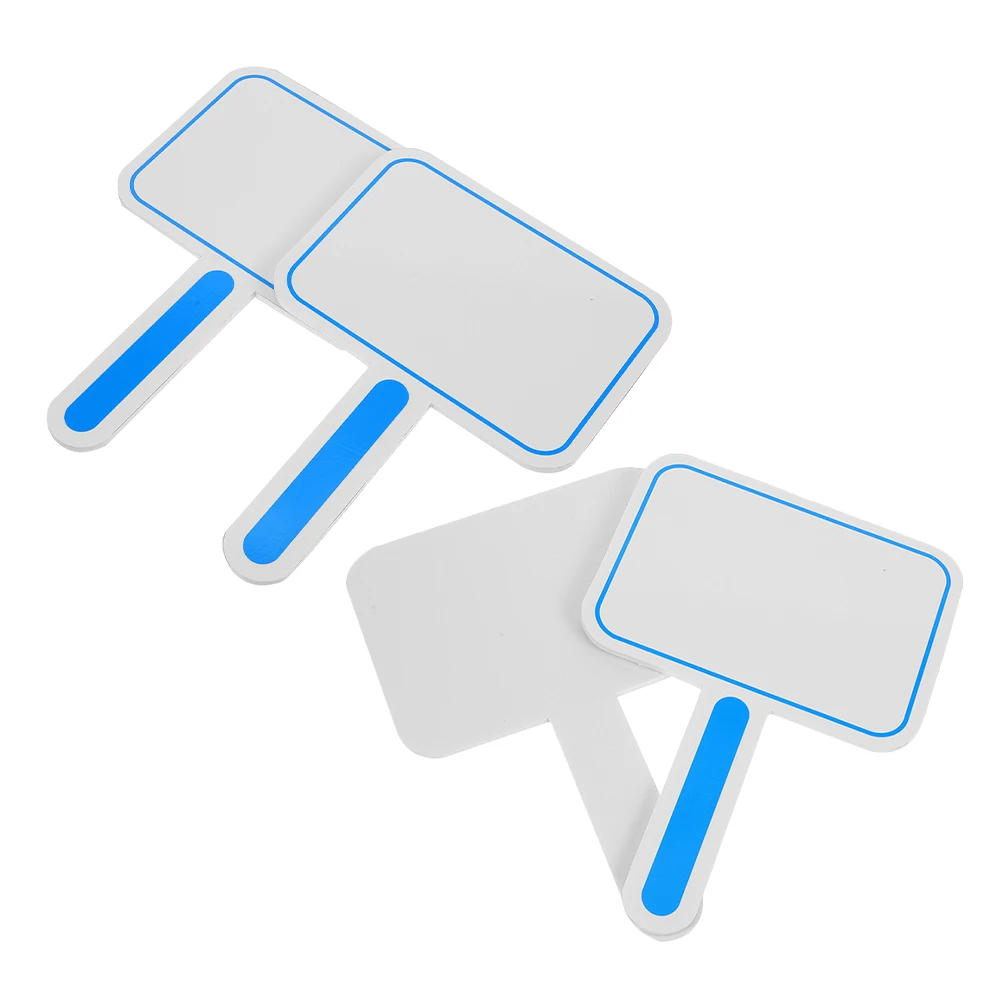 4pcs Blank Scoreboard Dry Erase Small Lightweight Portable Reusable Handheld Whiteboards Students Auction Handle