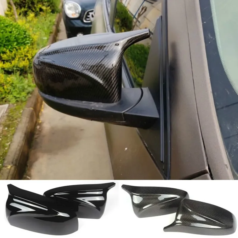 Left+Right X5 X6 Mirror Cover Car Side Door Wing Rear View Mirror Cap Cover Shell Replacement For BMW X5 X6 E70 E71 2007-2013