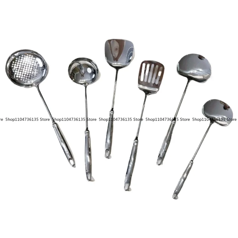 Household simple kitchen utensils set 316L stainless steel spoon colander stir-fry shovel spatula  anti-scalding mushroom shovel