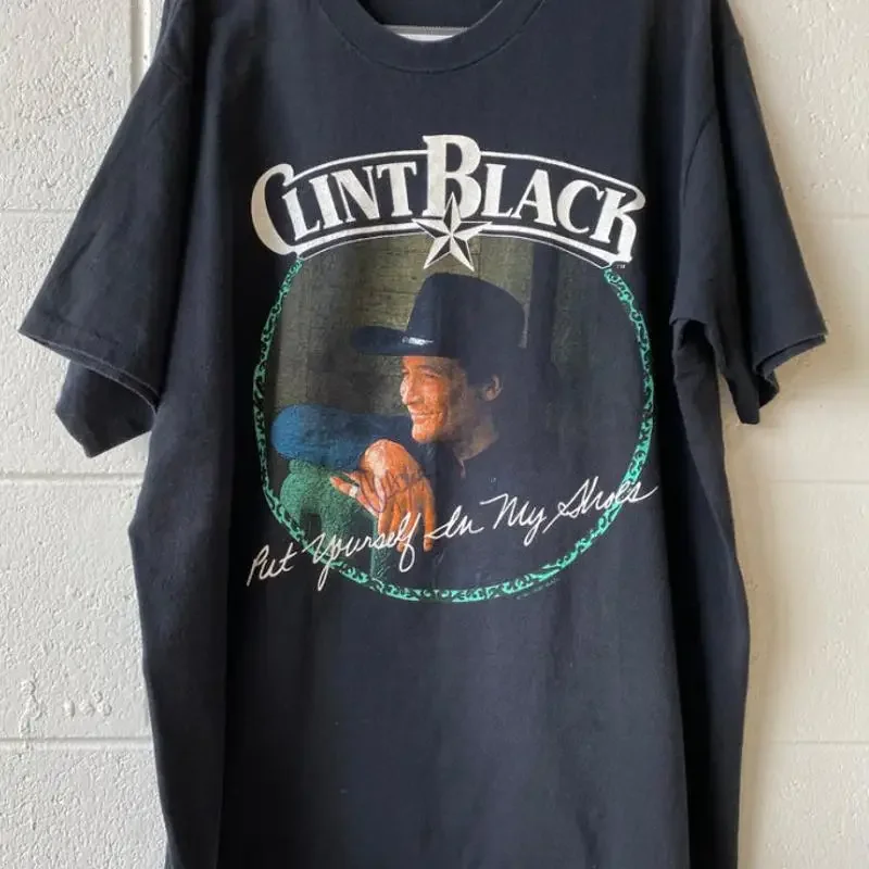 Clint Black Signed T Shirt Cotton Bt441