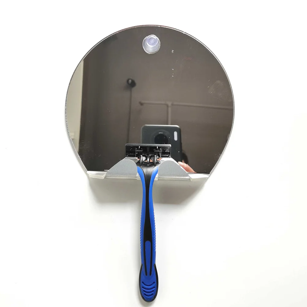 Round Fog Free Bathroom Silver Unbreakable Travel Shaving Makeup Mirror For Home Portable Mirror