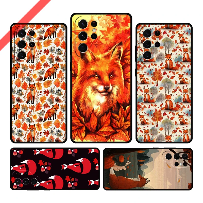 الخريف يترك الخريف الثعلب قضية الهاتف لسامسونج غالاكسي S20 FE S21 S23 زائد S24 S25 S22 الترا كوكه نوت 10 20 نوت 10 غطاء كابا #1