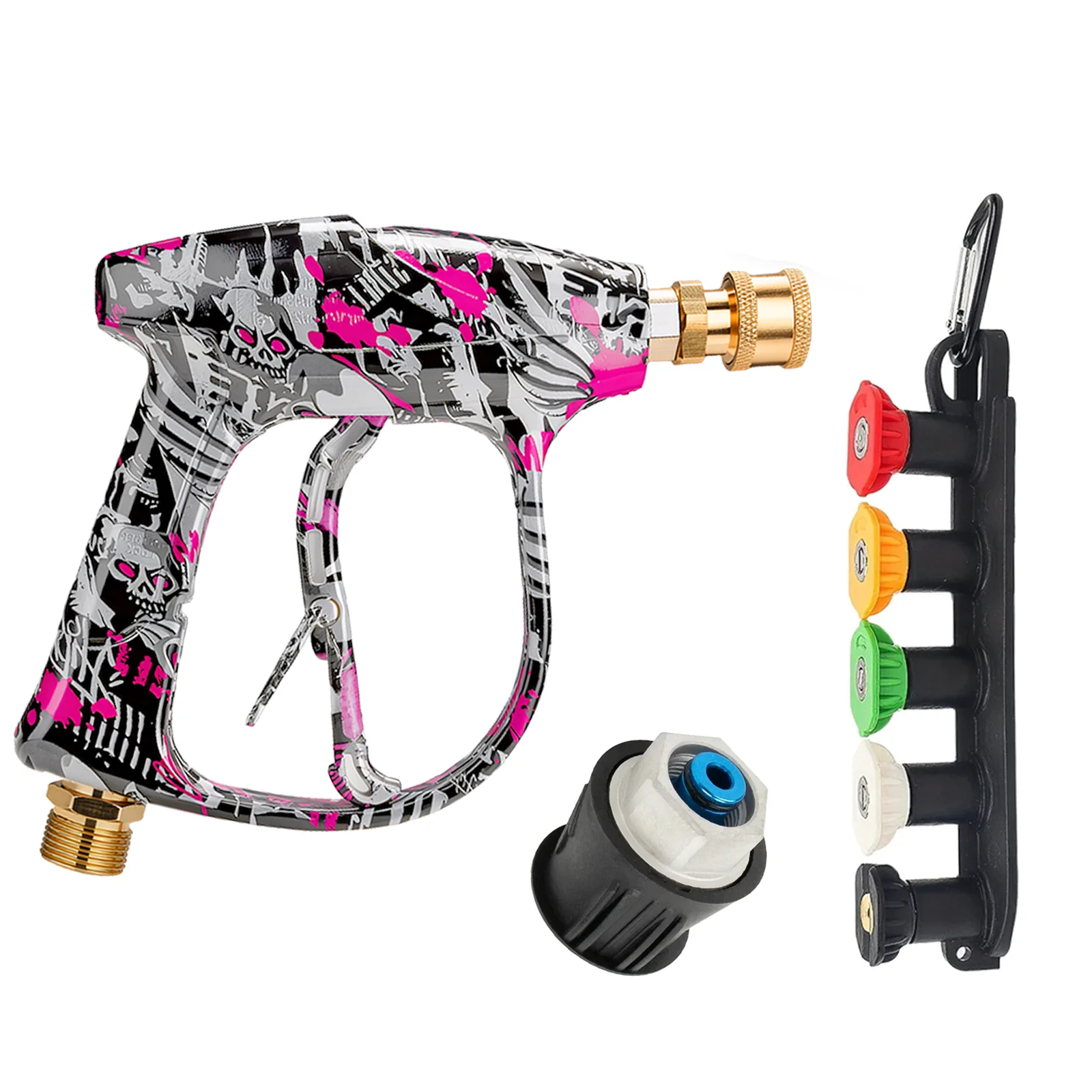 2026 New Colored Washing Spray Gun, Functional Nozzle Set, Reinforced Base and Bosch Quick Connect Adapter for Auto Detailing