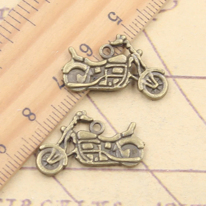 10pcs Charms Motorcycle Scooter Autocycle 14x25mm Tibetan Bronze Silver Color Pendants Antique Jewelry Making DIY Handmade Craft