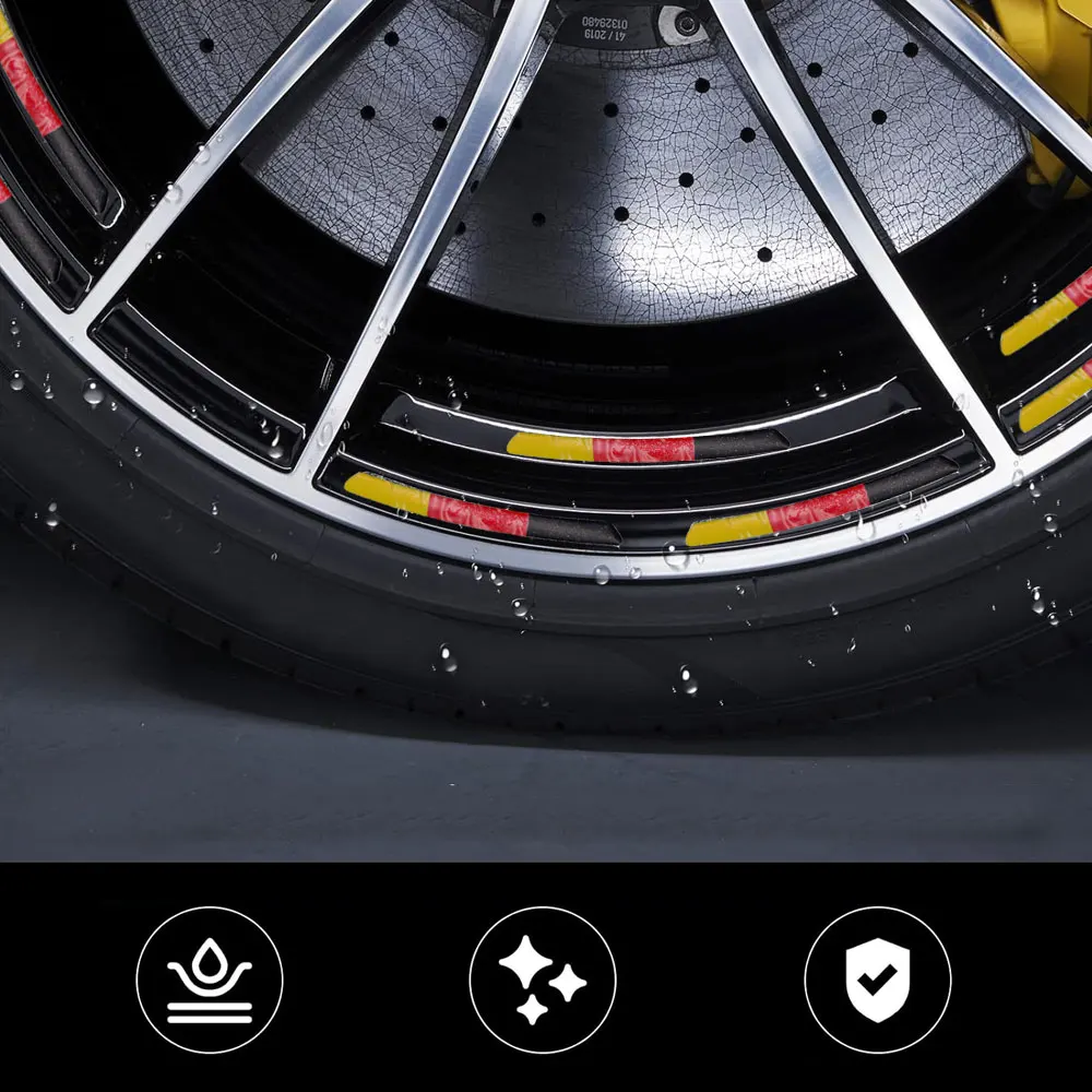 4Pcs Car Wheel Eyebrows Modified Wheel Hub Auto Aluminum Rims Decorative Badge Car Stickers Universal Car Exterior Accessories