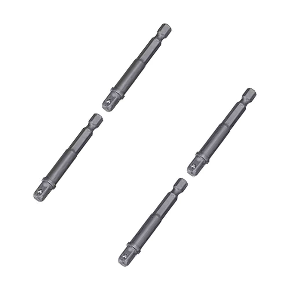 

4pcs 1/4 Inch 6.35Mm Hexagonal Socket Extension Bar Square Head Sleeve Adapter For Drill Chuck Power Tools Ball Bearing Socket