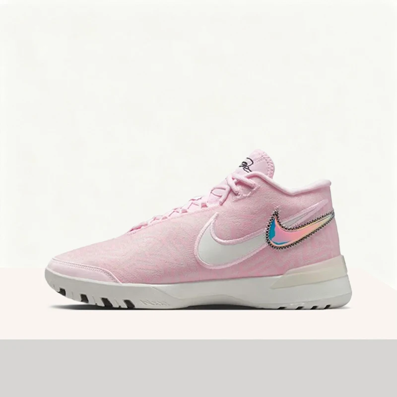 Nike LeBron NXXT Comfortable, Durable, Anti-Slip and Wear-resistant Mid-Calf Basketball Shoes for Men - Pink White HF0711-602