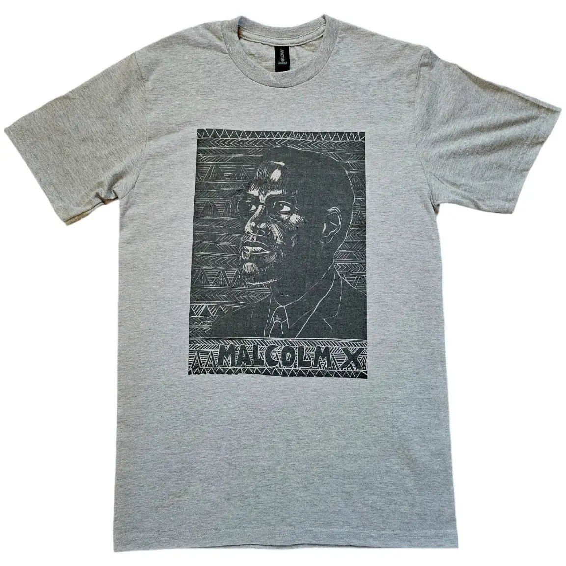 Malcolm X Artwork poster Grey T shirt sizes available S 3XL